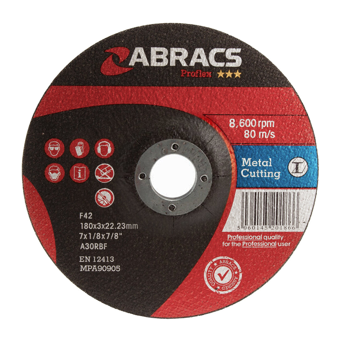 Abracs Proflex-doorslijpschijf met verzonken midden / 180 x 3 mm / 2 stuks - spo-cs-uitgeschakeld - spo-standaard - spo-uitschakelbaar