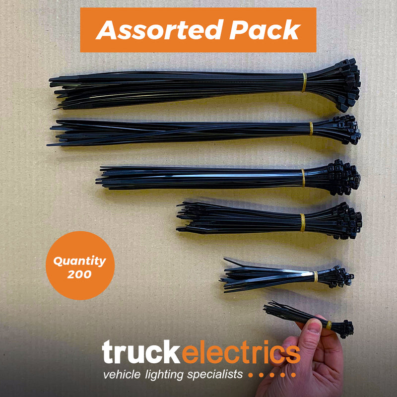 Buy Assorted Bag of Cable Ties - Pack of 200 Ties - Cable Ties for sale