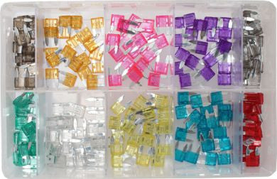 Mini Blade Fuse Assortment, Pack of 210 - Assorted Boxes - Bin:Y4 - Fuses & Fuse Holders - spo-cs-disabled - spo-defaul