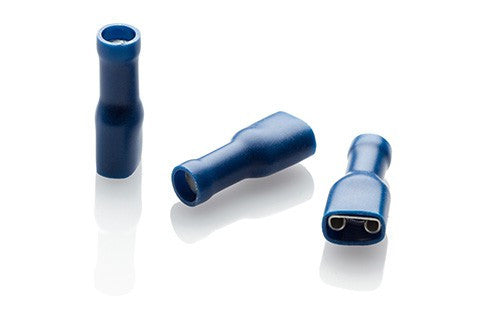 Blue Fully Insulated 6.3mm Female Spade Terminals / Pack of 100 / Most Popular - Electrical Connectors - spo-cs-disable