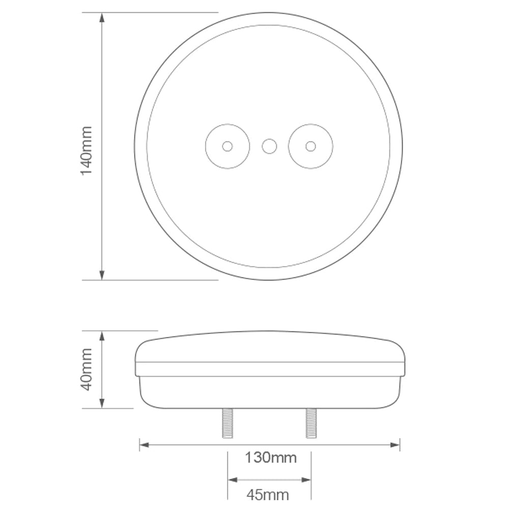 LED Round Slimline Trailer Burger Light for Trucks & Trailers / 12 - 24v - spo-cs-disabled - spo-default - spo-disabled