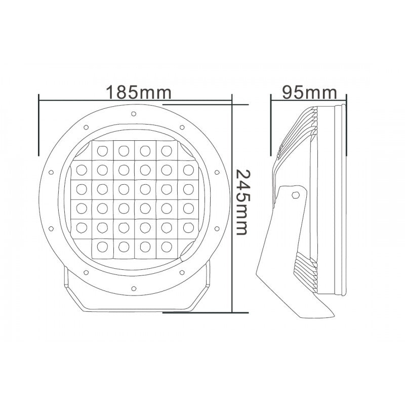 Llum de conducció LED amb llum de posició Halo / 7.5 "