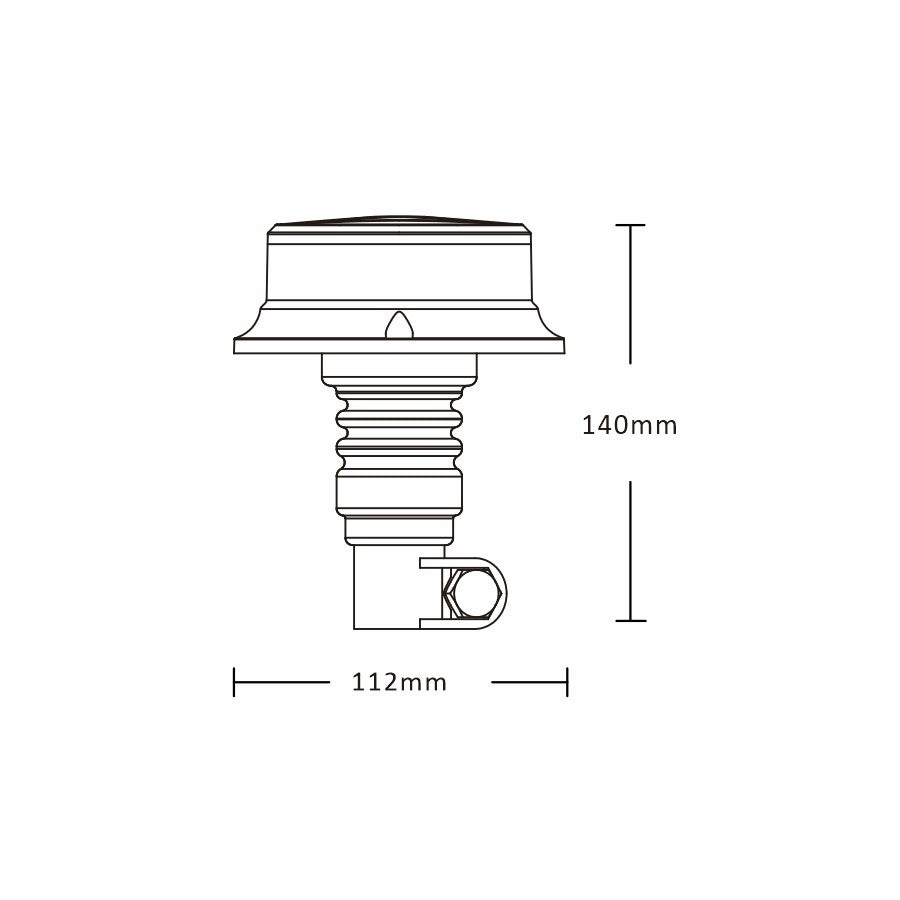 Amber LED Beacon med Flexi-DIN montering / flad top - spo-cs-deaktiveret - spo-default - spo-deaktiveret - spo-notify-me-disa