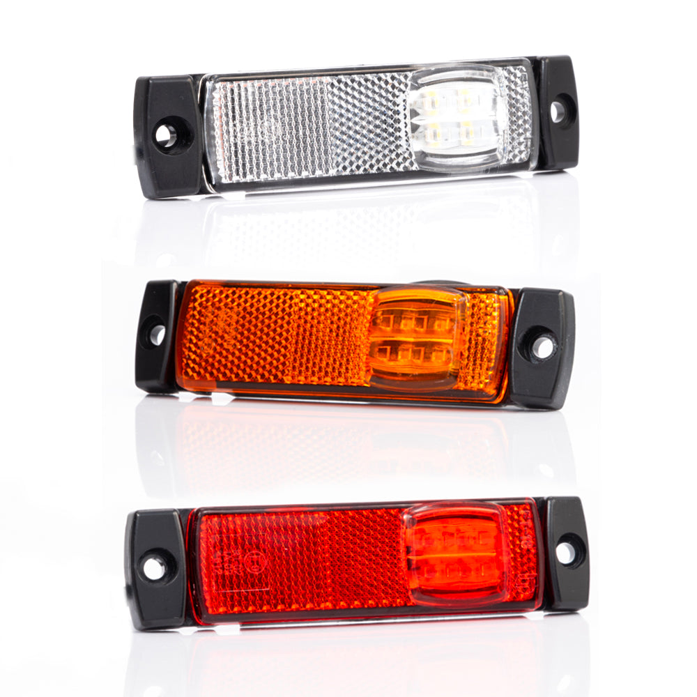 LED-markeringslicht met reflector: wit, rood of oranje - markeringslichten voor en achter - spo-cs-uitgeschakeld - spo-standaard - spo