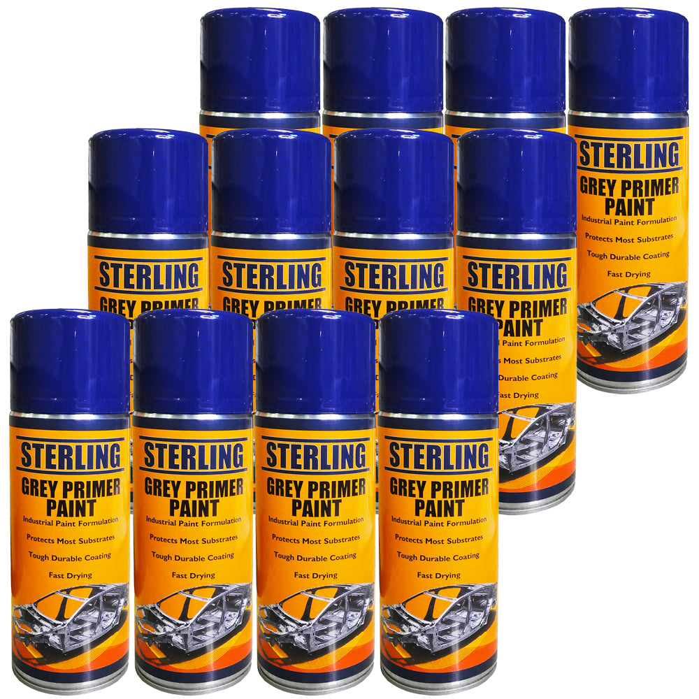 Grey Primer Paint Aerosol  400ml - Box of 12 Cans - spo-cs-disabled - spo-default - spo-disabled - spo-notify-me-disabl