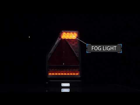 Luz traseira LED para trailer com 6 funções Indicador de trailer para transportador de nevoeiro reverso