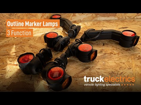 Lâmpadas marcadoras de contorno Luzes para caminhões reboque de três funções Branco Âmbar Vermelho