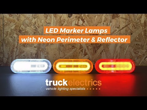 Feu de position LED avec réflecteur, Style néon, périmètre, rouge, ambre, blanc, pour camion, remorque