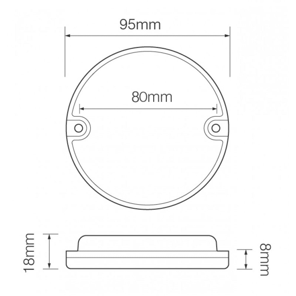 Ronde 95 mm lampen in Europese stijl van LED Autolamps 95 Series - spo-cs-uitgeschakeld - spo-standaard - spo-uitgeschakeld - spo-notify