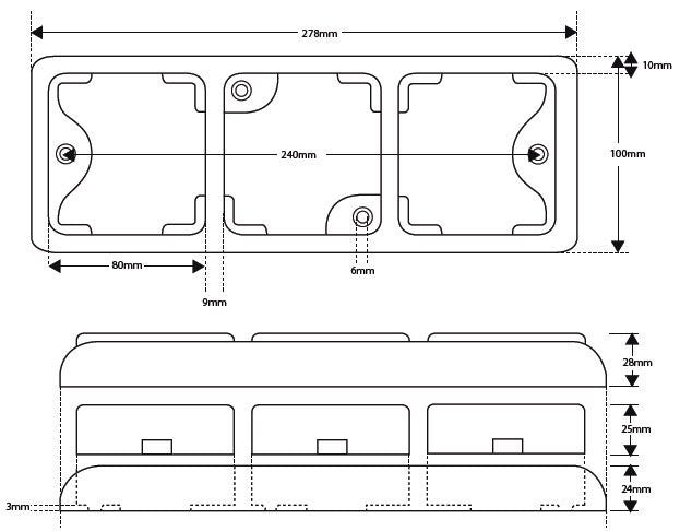 Rear LED Trailer Lamp, Stop / Tail / Indicator (LED Autolamps 80BARRME) - spo-cs-disabled - spo-default - spo-enabled