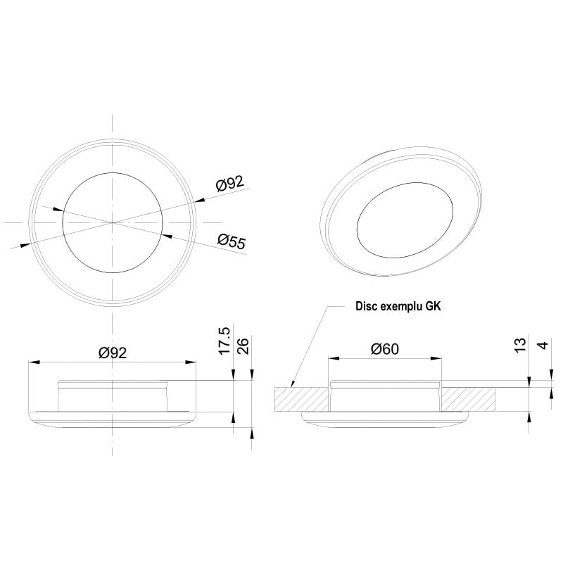 LED-binnenverlichting / Rond 92 mm / Geen zichtbare bevestigingen / 420 Lumen = 35 W Lamp - spo-cs-uitgeschakeld - spo-standaard - spo-uitgeschakeld