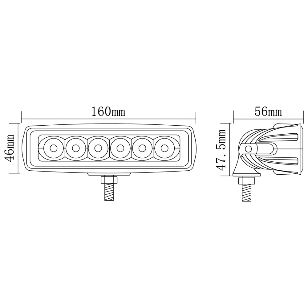 LED Work Light / Rectangular / 1680 Lumens UK + Ireland