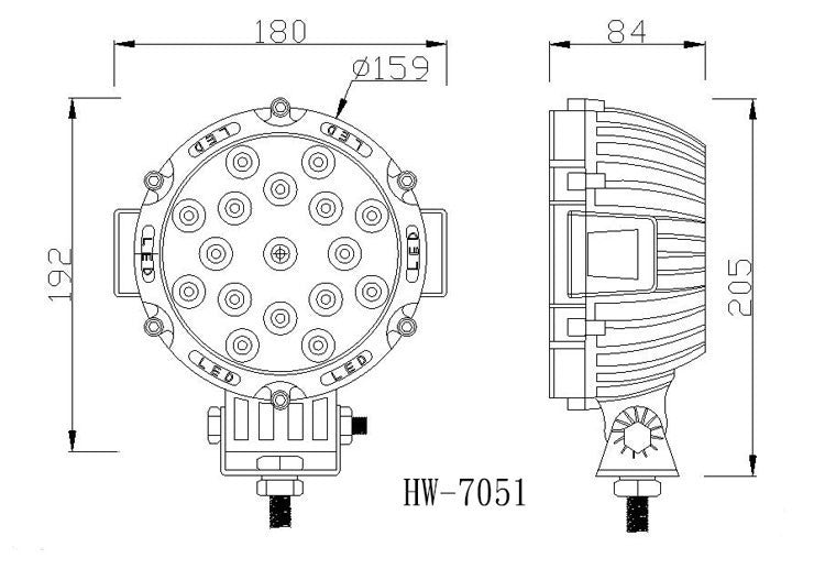 Llum de treball LED negre de gran resistència 3600 lúmenes / 51 W - spo-cs-disabled - spo-default - spo-disabled - spo-notify-me-disabled