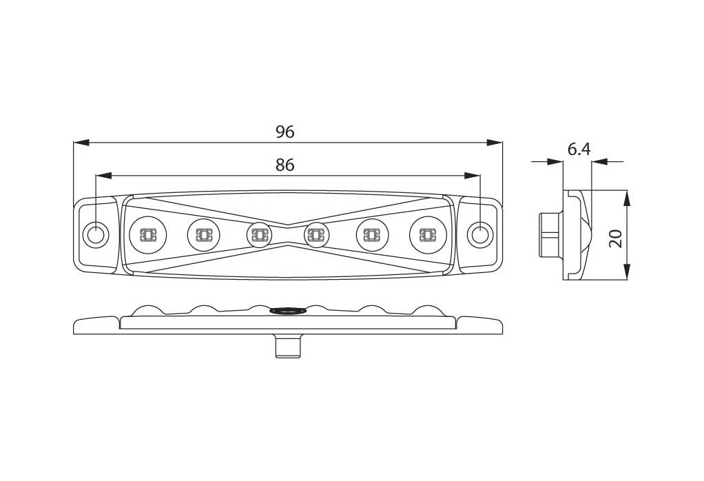 Bernsteinfarbene Slimline-LED-Markierungsleuchte für LKWs – Seitenmarkierungsleuchten – SPO-CS-Deaktiviert – SPO-Standard – SPO-Deaktiviert – SPO-Nicht