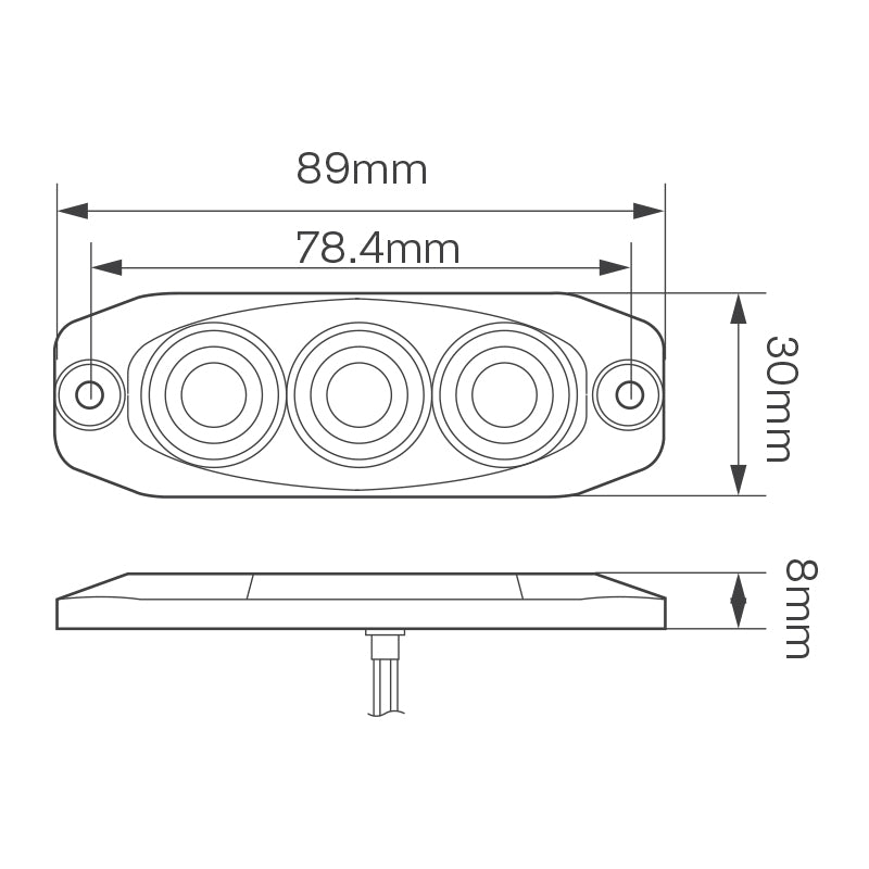 Small Reverse Light Small Low Profile Reverse Lamp by LED Autolamps 11 Series