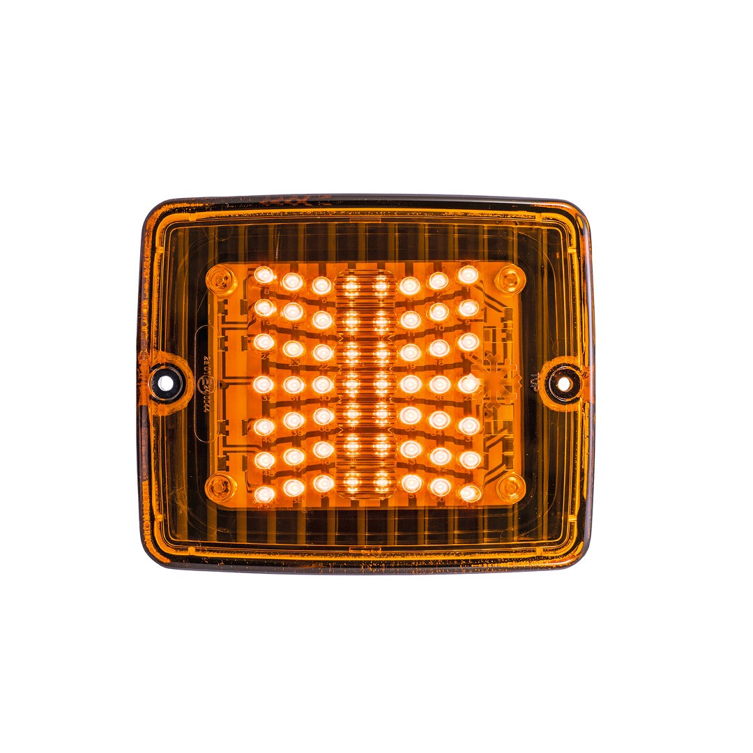 Strands IZE LED rektangulært gult indikatorlys med gult objektiv - spo-cs-deaktivert - spo-standard - spo-aktivert - spo-n