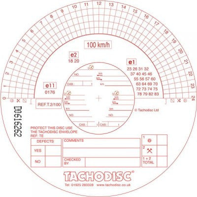 Buy Tachograph Discs T1/T2 Type / Pack of 100 - Tachograph Charts for sale