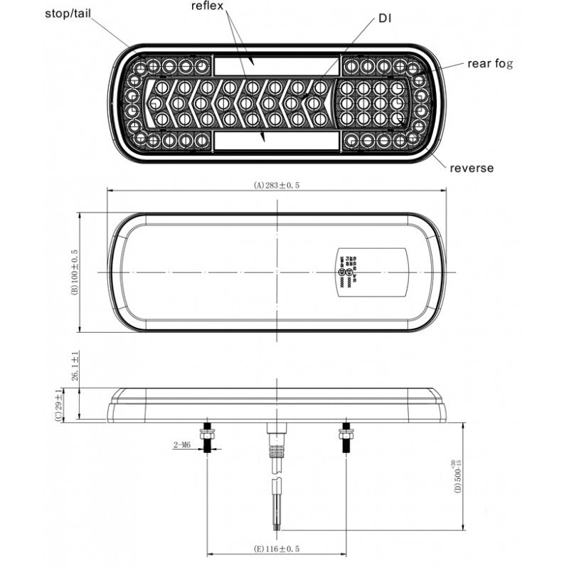 Buy LED Trailer Lamp with Dynamic Indicator, Stop, Tail, Fog & Reverse - picked:K40 for sale