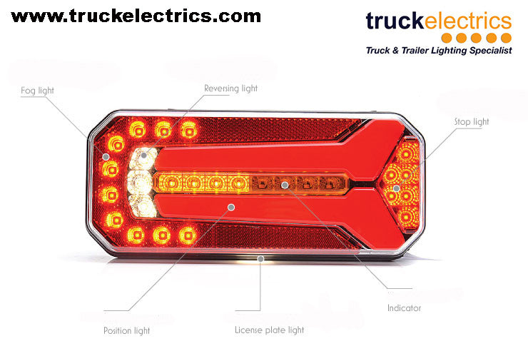 Buy Rear Combination Trailer Lamp with Dynamic Indicator + Reverse Light -  for sale