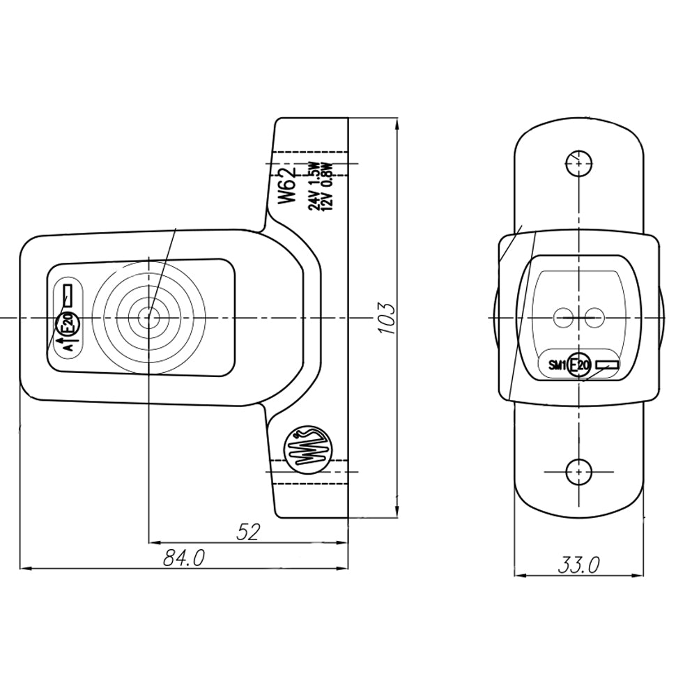 WAS W62 LED Outline Marker Lamp / Short - spo-cs-disabled - spo-default - spo-disabled - spo-notify-me-disabled