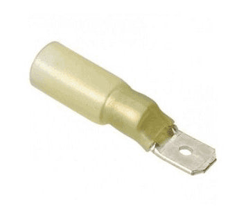 Gele krimpkous mannelijke spade-terminals 6.3 mm - 25 stuks - elektrische connectoren - krimpkous - spo-cs-uitgeschakeld - spo