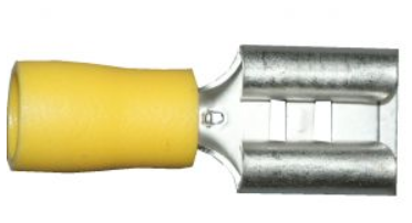 Yellow 9.5mm Female Spade Terminals / Pack of 100 - Electrical Connectors - spo-cs-disabled - spo-default - spo-enabled