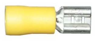 Yellow 6.3mm Female Spade Terminals / Pack of 100 - spo-cs-disabled - spo-default - spo-disabled - spo-notify-me-disabl
