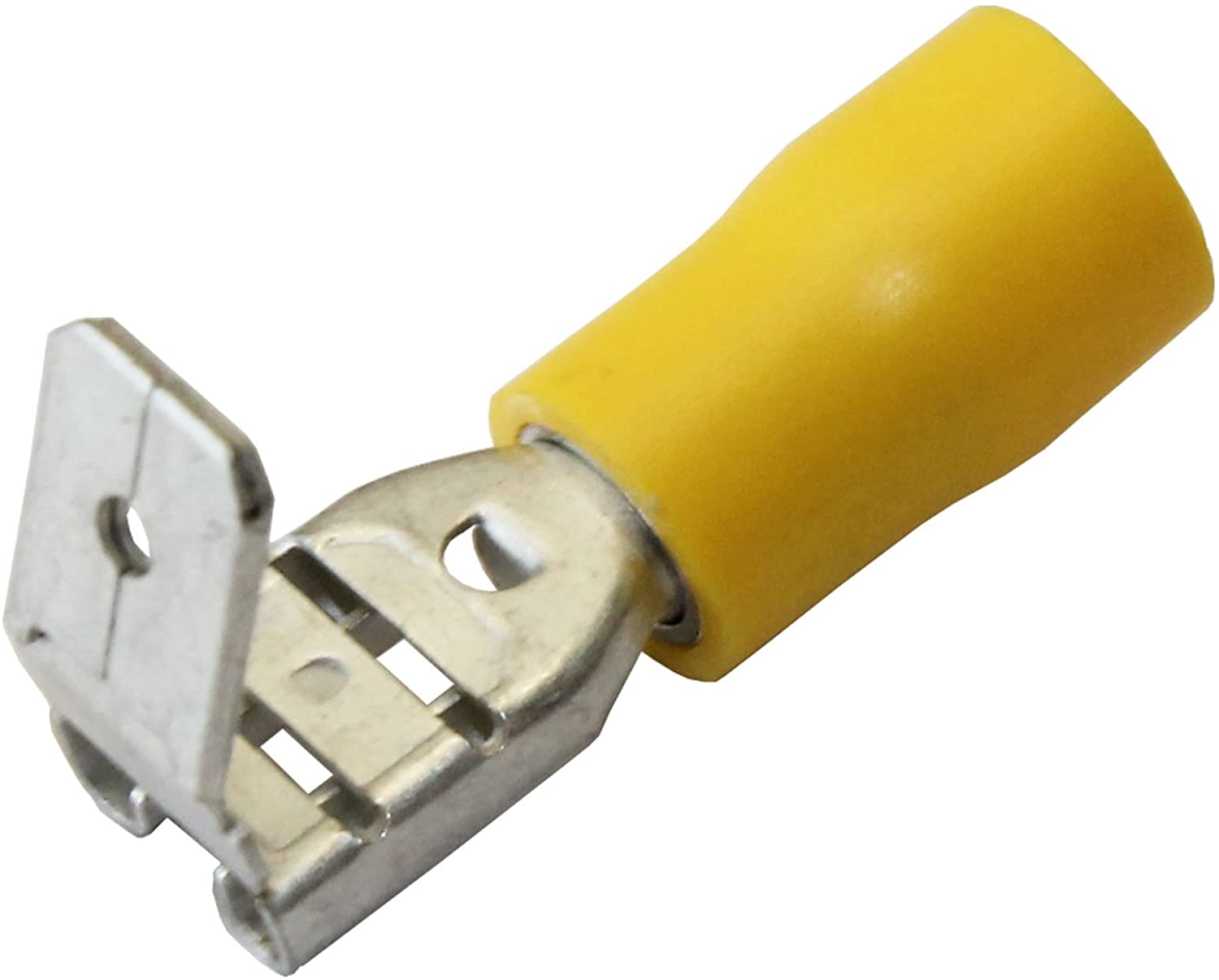 Gelbe Piggy-Back-Flachstecker, 6.3 mm, 100 Stück – elektrische Steckverbinder – spo-cs-disabled – spo-default – spo-dis